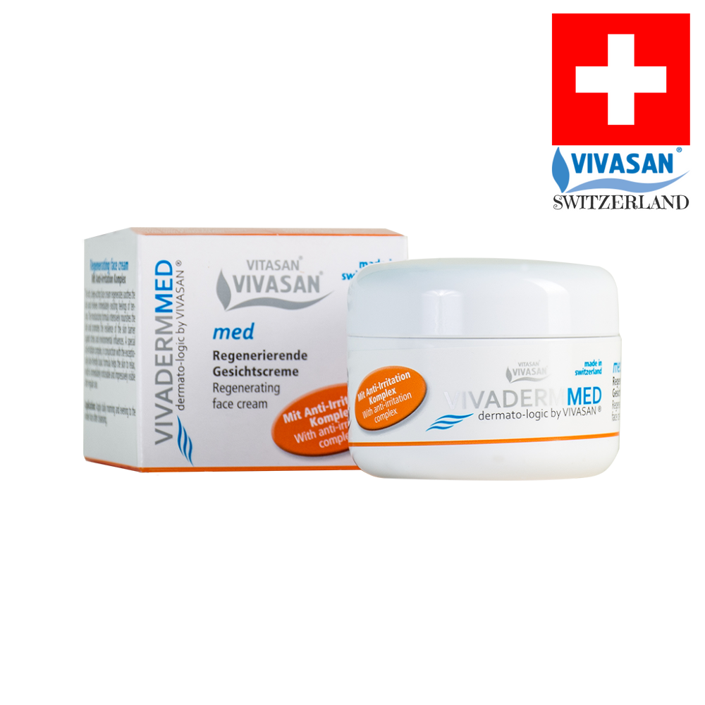 Швейцарський Крем для обличчя 50мл регенеруючий Вівадерммед натуральний Вівасан Швейцарія Vivasan Switzerland