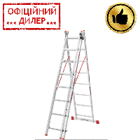 Лестница алюминиевая 3-х секционная Квітка PRO (3х8 ступеней) (110-9308)