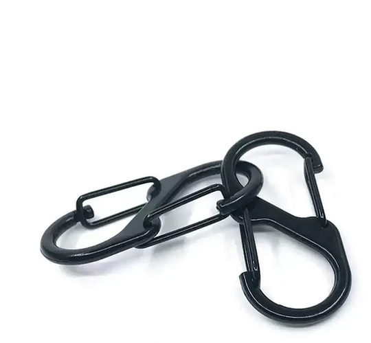 Купить Карабин двухсторонний алюминиевый 50 мм АF22 Черный. Брелок ...