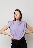 Футболка з підплічниками жіноча Vivioji Ліловий розмір XS/S (12483)