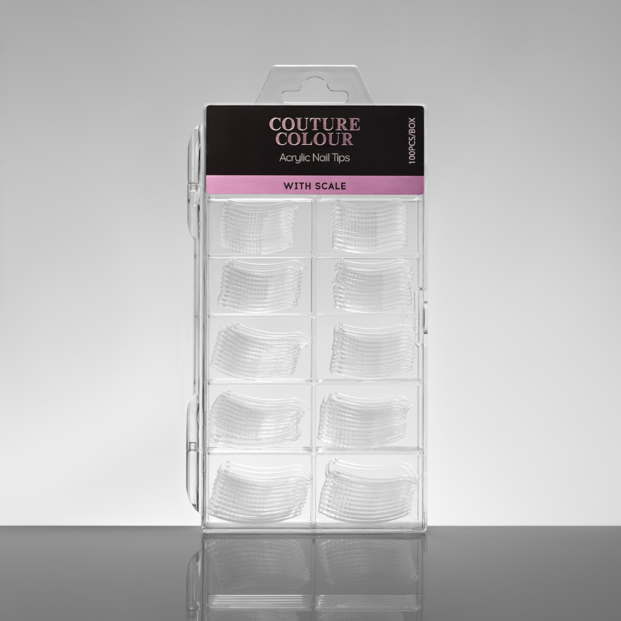Силіконові форми для нарощування з розміткою COUTURE Colour Acrylic Nail Tips with SCALE 100 шт, фото 1