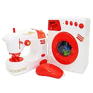 Ігровий набір пральна та швейна машинка Limo Toy (звуки, підсвічування, обертається барабан, вішалки) LS8234K, фото 2