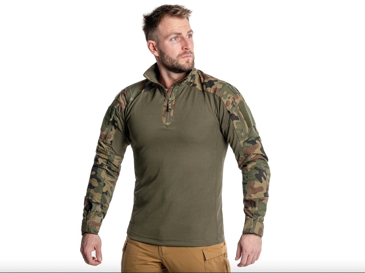 Тактична сорочка, військова, убакс Helikon Combat Shirt NyCo RipStop (Woodland)