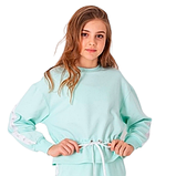 Дитячий підлітковий прогулянковий трикотажний костюм для дівчинки Mevis м'ята, фото 2