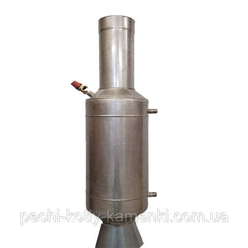Теплообмінник на трубу димоходу 120 мм + перехідник для підключення до існуючого димаря
