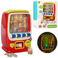 Детский игрушечный автомат для напитков (свет, звук на английском, высота 30см, баночки, монетки) 838-68