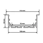 Широкий LED-профіль ЛСВ-100 врізний, для світлових ліній (100мм), з розсіювачем, фото 3