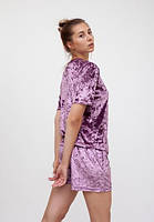 Шорти стильні велюр жіночі Vivioji Пурпуровий розмір S (12872)
