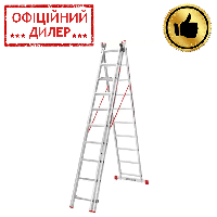 Лестница алюминиевая 3-х секционная Квітка PRO (3х10 ступеней) (110-9310)