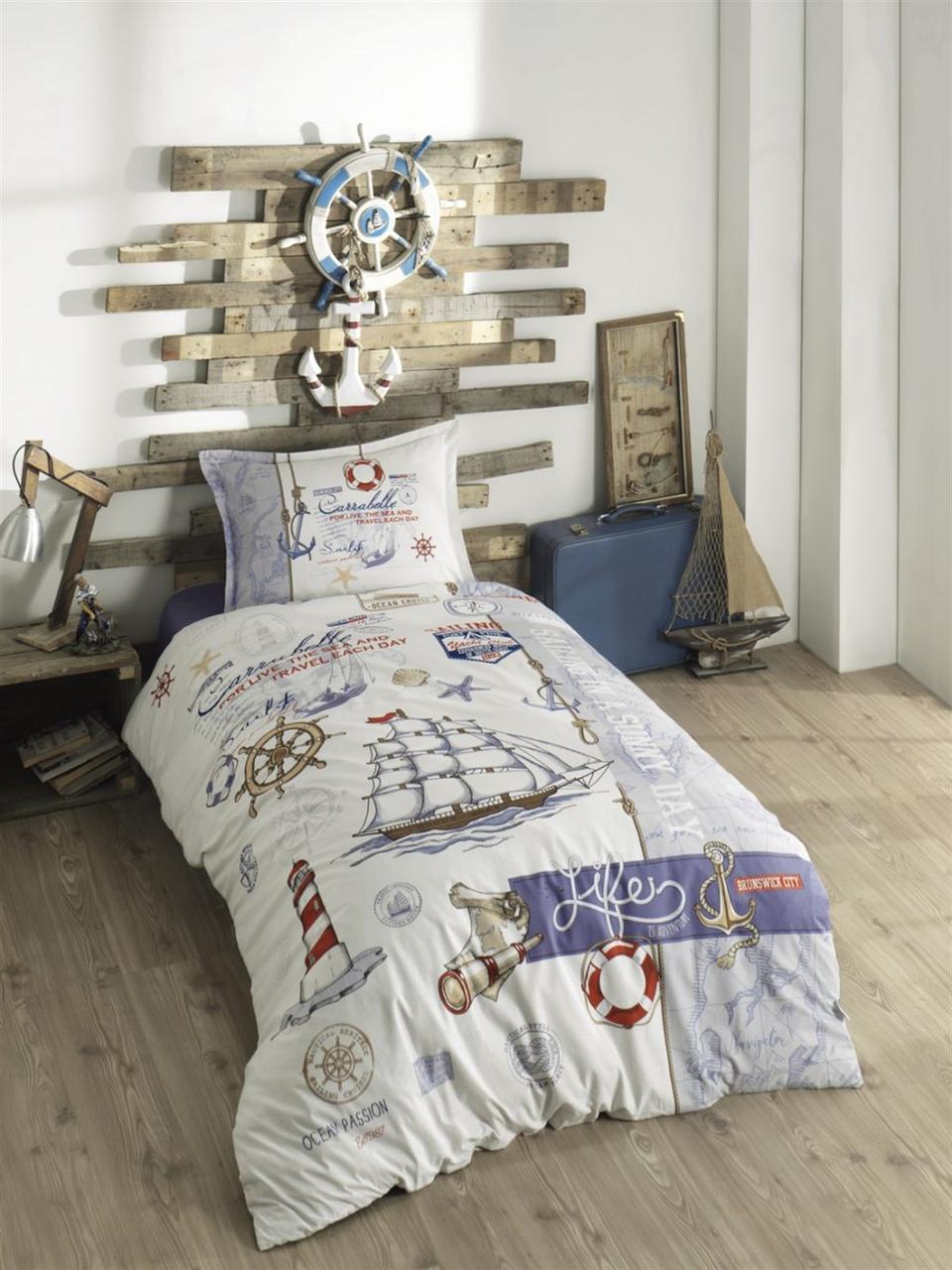 Комплект постільної білизни Clasy Blue ship 160х220