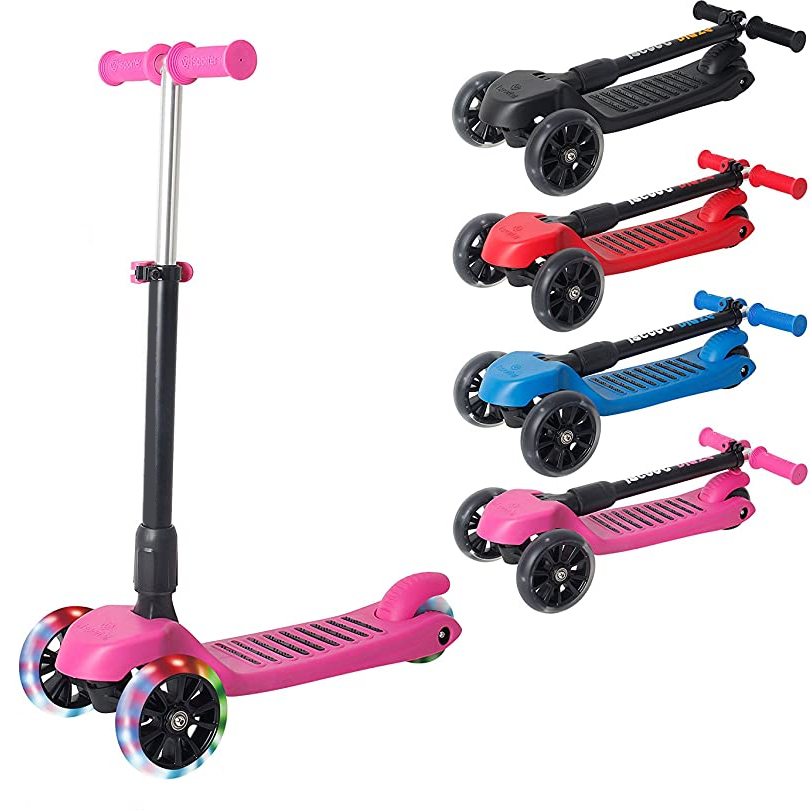 Самокат триколісний M3, колеса, що світяться, складаний, 4 кольори, фото 1