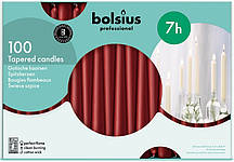 Свічка конічна бордова Bolsius Professional 24.5 см 100 шт (s30-100-036)