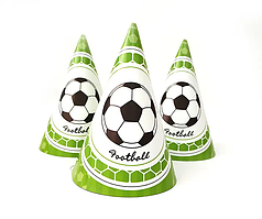 Ковпак святковий 15 см, "Футбол" 10 шт