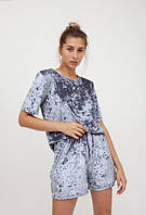 Шорти стильні велюр жіночі Vivioji Сірий розмір M (12872)