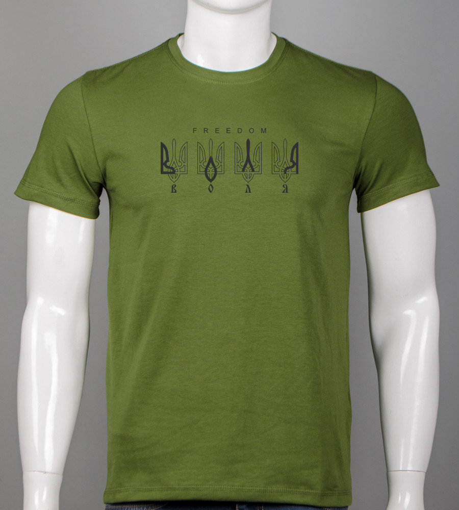 Футболка чоловіча Воля 2307м (Уп.4шт M-XXL), Світлий хакі