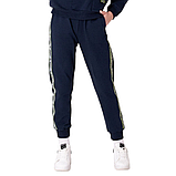 Дитячий підлітковий костюм спортивний трикотажний для дівчинки Mevis синій, фото 3