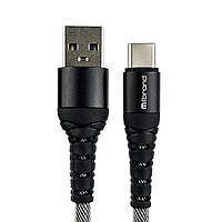Кабель Mibrand MI-14 Fishing Net Charging Line USB for Type-C 2A 1m Black/Grey
