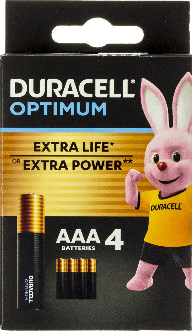 Батарейки Duracell Optimum LR-03/блістер 4шт (8)(10), фото 1
