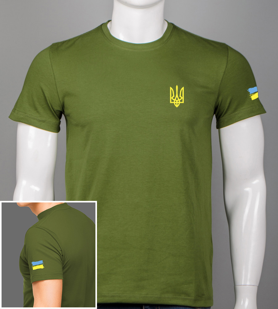 Футболка чоловіча Тризуб UA Світлий хакі 2306м, M (1шт)