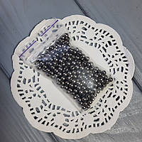 Перли чорний гальваніка діаметр 4 мм Вага паковання 10 г приблизно 330 шт.