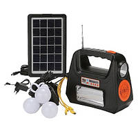 Солнечная стация 5 в 1 (LED-фонарик, солнечная панель, аккумулятор(Powerbank) 9000mA, FM-радио, Bluetooth,