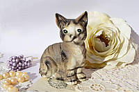 Статуетка котик із бісквітної порцеляни