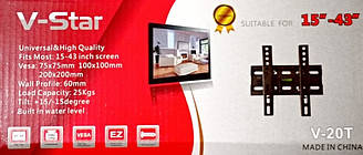 Кріплення Кронштейн для телевізора V-Star V-20T 15"-43"/7484