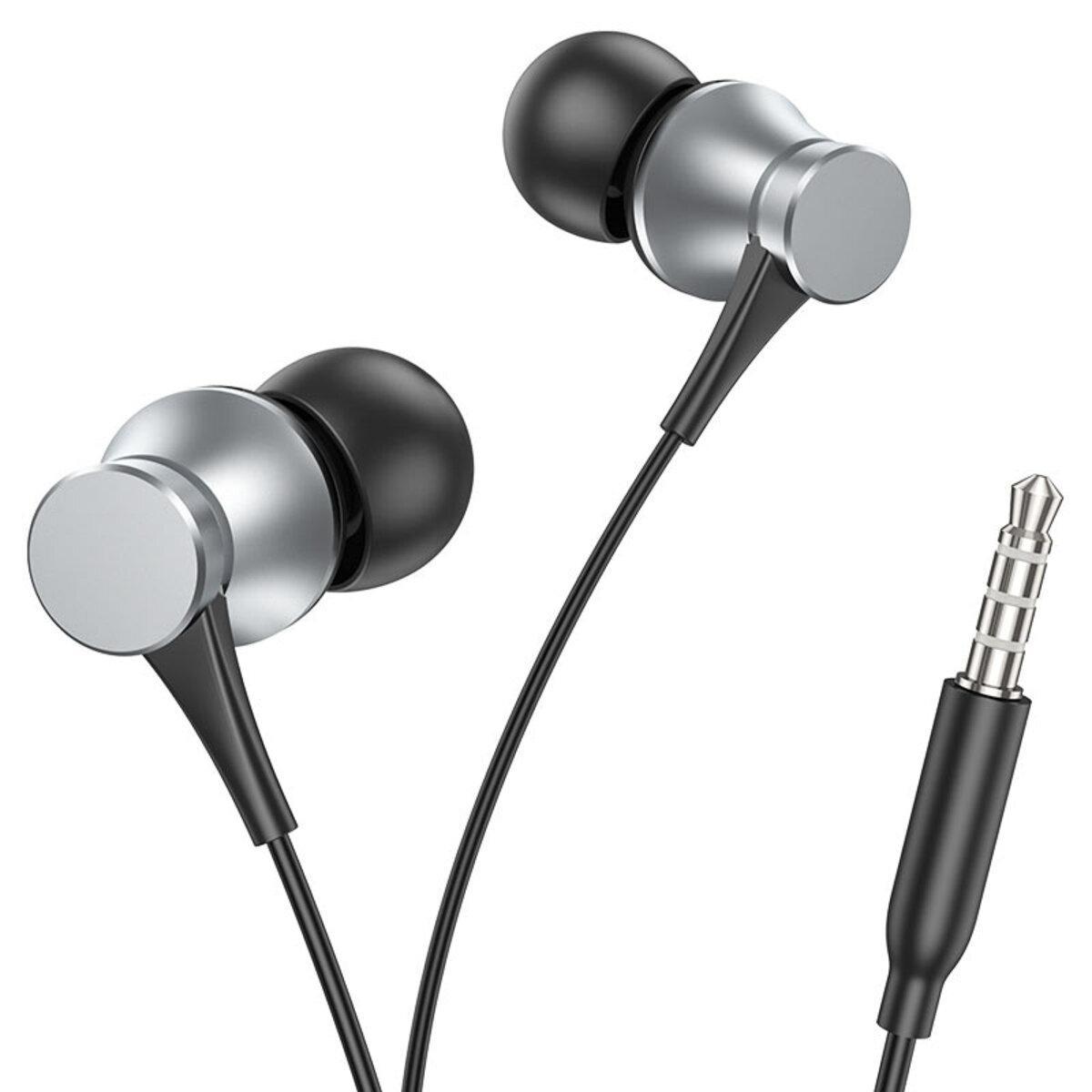 Навушники BOROFONE BM73 Platinum universal earphones with microphone Metal Gray, фото 1