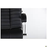 Крісло офісне Атлантіс чорне Хром Механізм ANYFIX шкірзамінник Неаполь N-20, ТМ Амф, фото 6