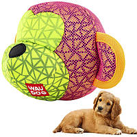 Мягкая игрушка Обезьяна (16x10 см) для собак, WAUDOG Fun, Розовая / Игра со звуком для собачек и щенят