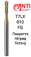 T7LX-010-FG Бор Твердосплавный грушевидный ( Груша ) для турбинного наконечника покрытие Нитрид Титана NTI