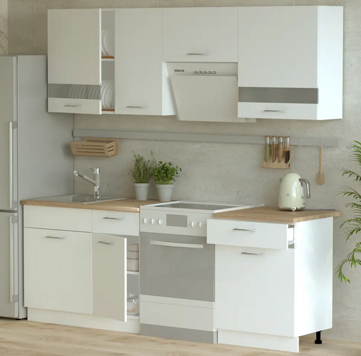 Модульная кухня Лея белая Купить модульную кухню Уно 140 см белая