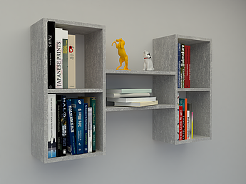 Книжкова полиця з ДСП ПК-36, колір Бетон