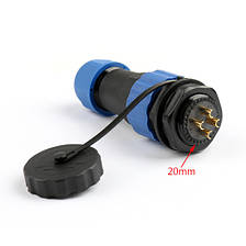 Водонепроникний роз'єм SP-20 4pin IP68, фото 2