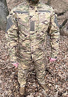 Армейский тактический костюм мультикам ВСУ тактическая форма комплект саржа камуфляж мультикам