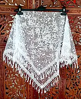 Нарядный платок в церковь с бусинками , на крещение, для невесты