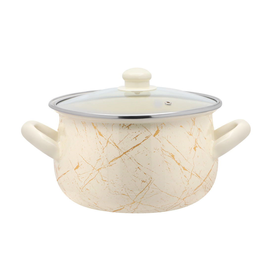 Каструля емальована 4 л "Білий мармур" 701, фото 1