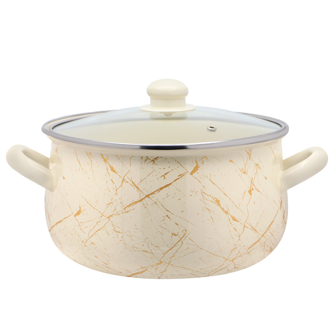 Каструля емальована 5,7 л "Білий мармур" 701
