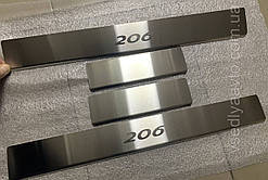 Захист порогів - накладки на пороги Peugeot 206 5-дверка / 206+ 5-дверцята з 1998/2009 р. (Standart)