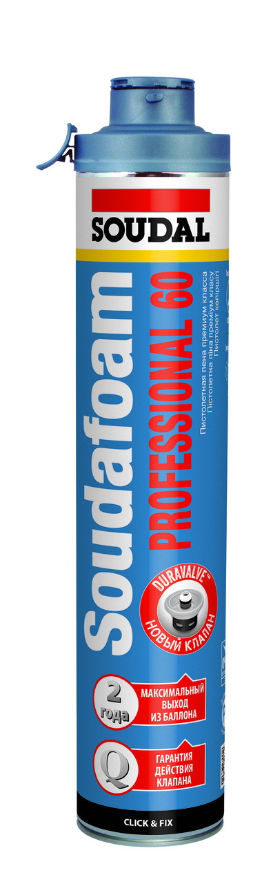 Soudal Soudafoam Professional P60 Click & Fix - монтажна піна з виходом до 60 л, 750 мл
