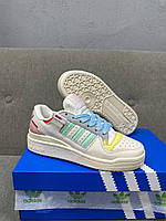 Женские кроссовки Adidas Forum Low Multicolor (Разноцветные) Обувь Адидас Форум Лов кожа демисезон