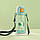 Пляшка для води CASNO 690 мл KXN-1219 Зелена (Зебра) з соломинкою TRITAN, фото 2