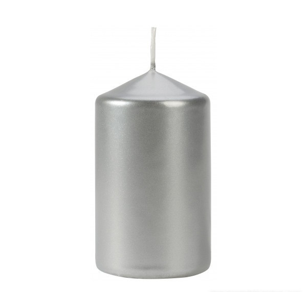 Свічка столова циліндр Bispol sw60/100-271 Срібний металік