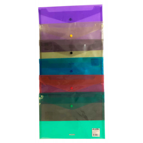 Папка-конверт з кнопкою А4 4Office прозора, фото 1