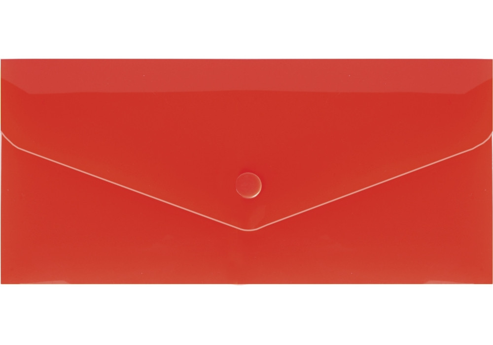 Папка-конверт з кнопкою DL Economix червона, фото 1