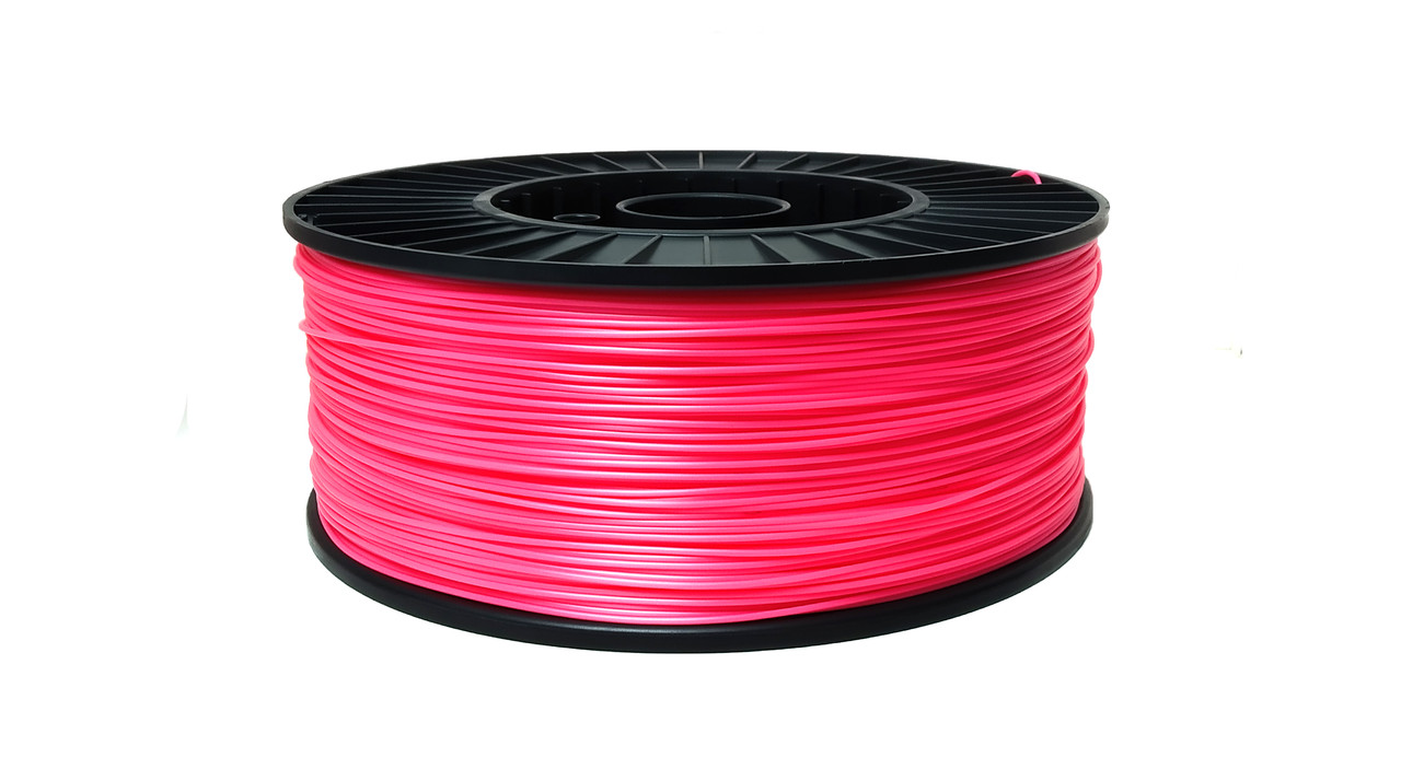 Нитка PLA (ПЛА) пластик для 3D друку, Рожевий флюр, світловідбиваючий (1.75 мм/3 кг)