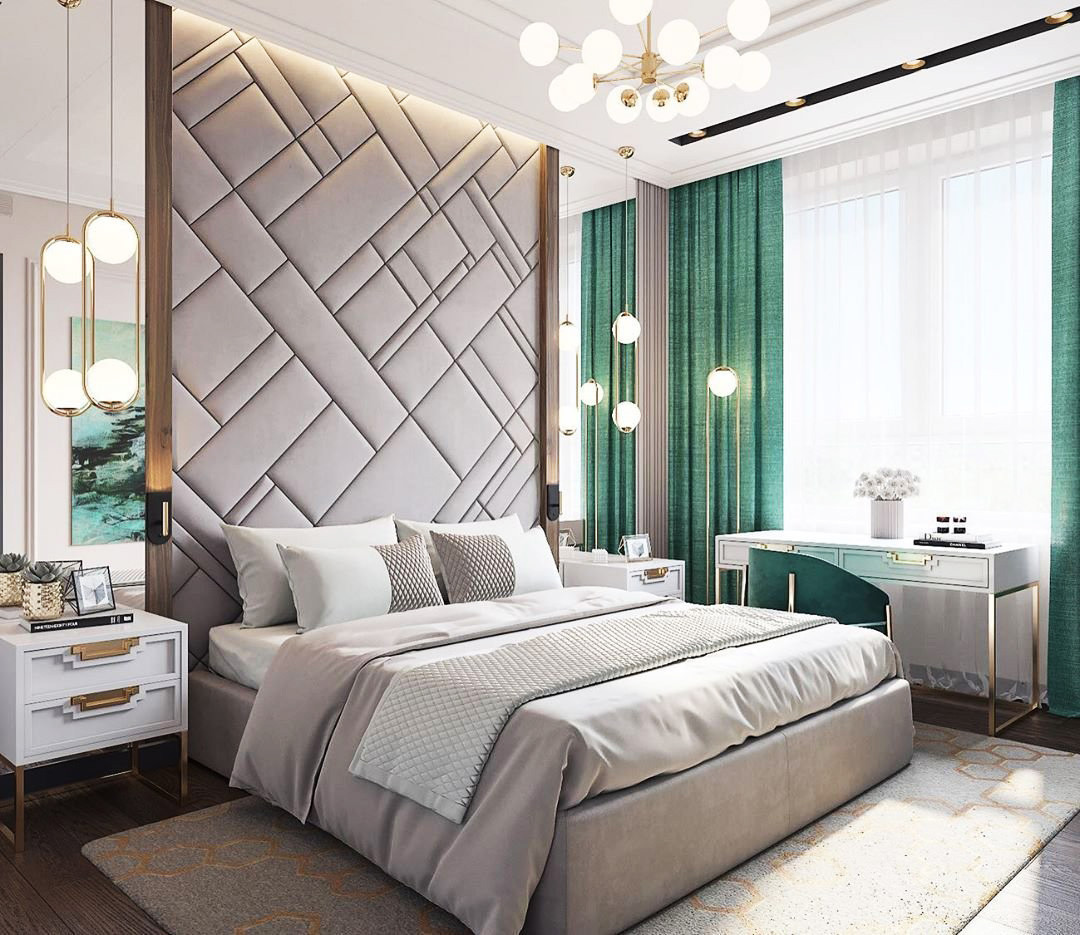 М'які стінові панелі в спальню