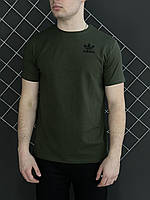 Мужская футболка Adidas Адидас в цвете хаки | Хлопковая мужская футболка