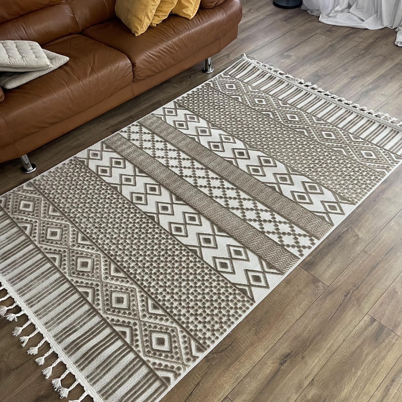 Килим в скандинавському стилі 05048A бежевий