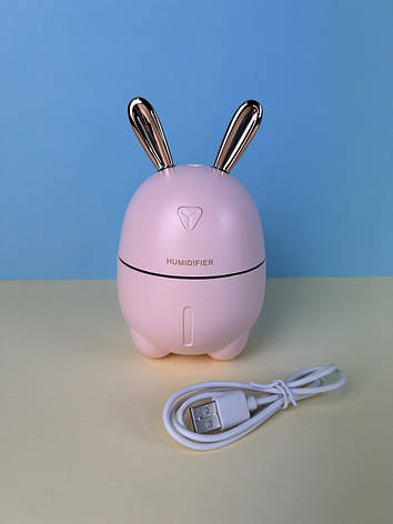Зволожувач повітря з підсвічуванням зайчик Humidifier, рожевий, фото 1